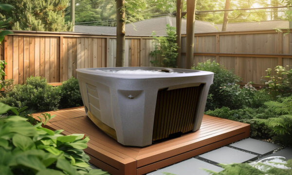 Arise 5-Person Gray Open 45 Jet Plug and Play, 110V/220V Convertible Hot Tub, Real Stainless Heater, Ozone, Waterfall and Upgraded Lighting - Image 3